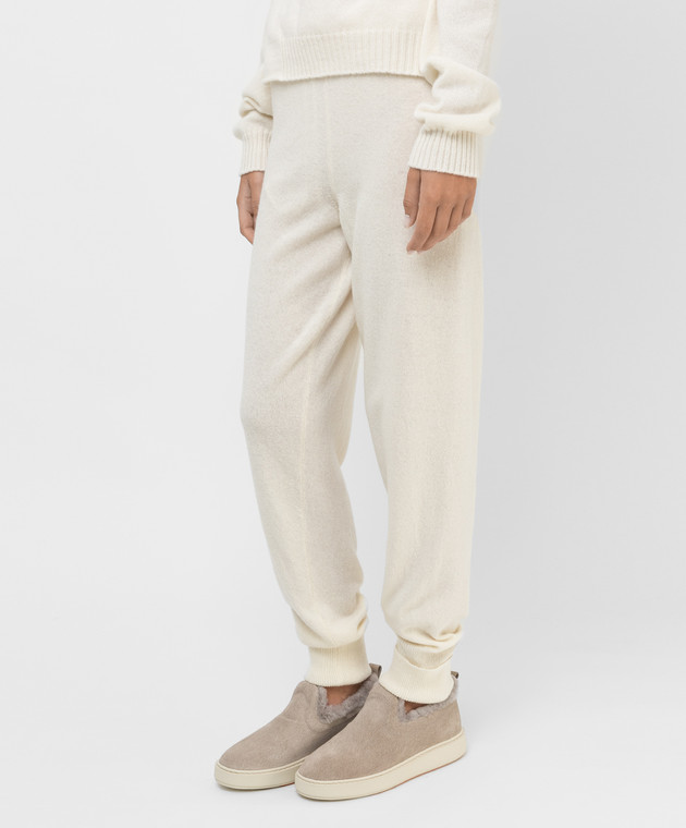 Babe Pay Pls White wool and cashmere joggers DFB034 image 3
