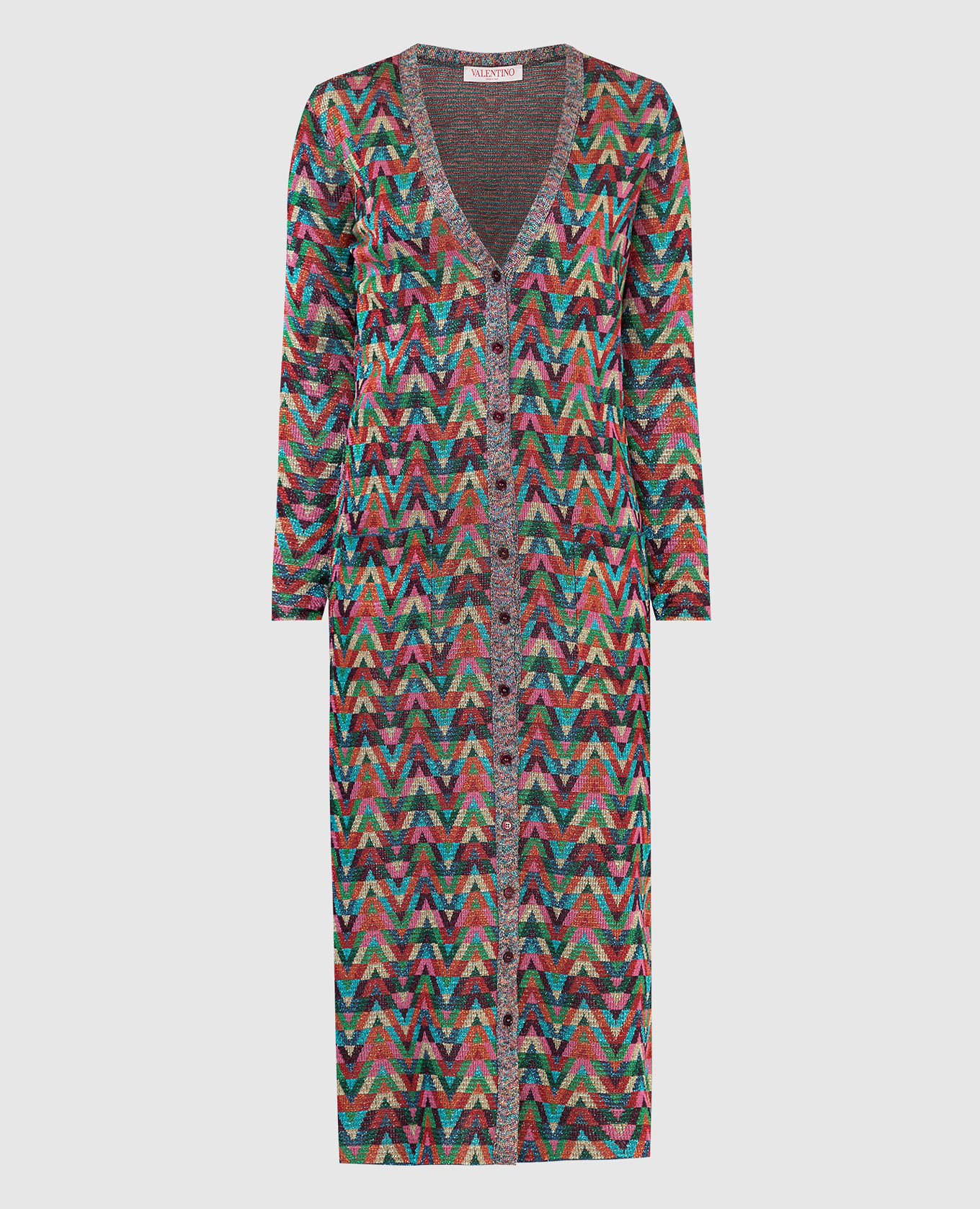 

Кардиган в узор V Optical Valentino Archive 1973, Разноцветный, Кардиганы