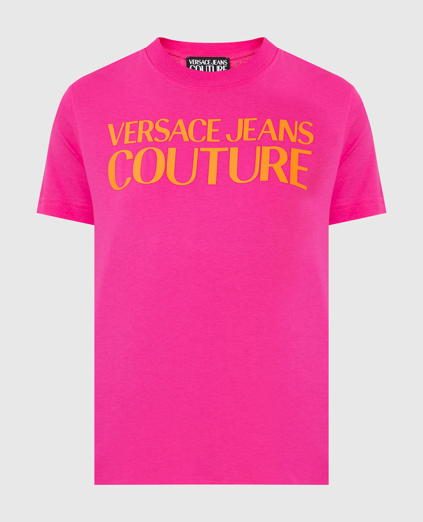 

Розовая футболка с принтом логотипа Versace Jeans Couture, Розовый, Футболки