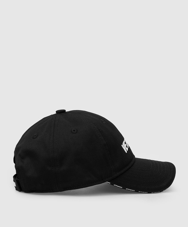 Vetements Черная кепка с вышивкой логотипа UE52CA100Bw изображение 3