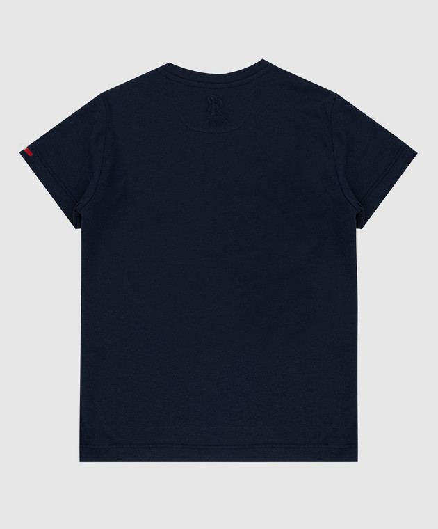 Stefano Ricci Детская темно-синяя футболка с принтом YNH8400110803 изображение 2