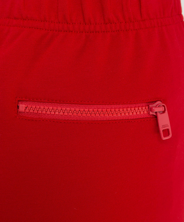 Dolce&Gabbana Червоні спортивні брюки з принтом логотипу FTB7KTGDO95 зображення 5