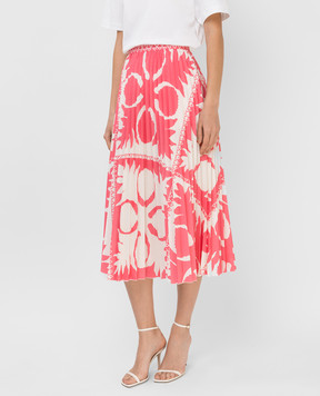 Red Valentino Спідниця плісе з абстрактним принтом VR0RAF955SA