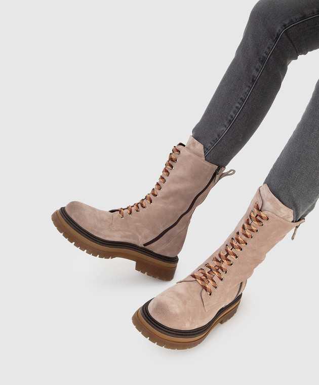 Laura Bellariva Светло-бежевые замшевые ботинки P713012 изображение 2