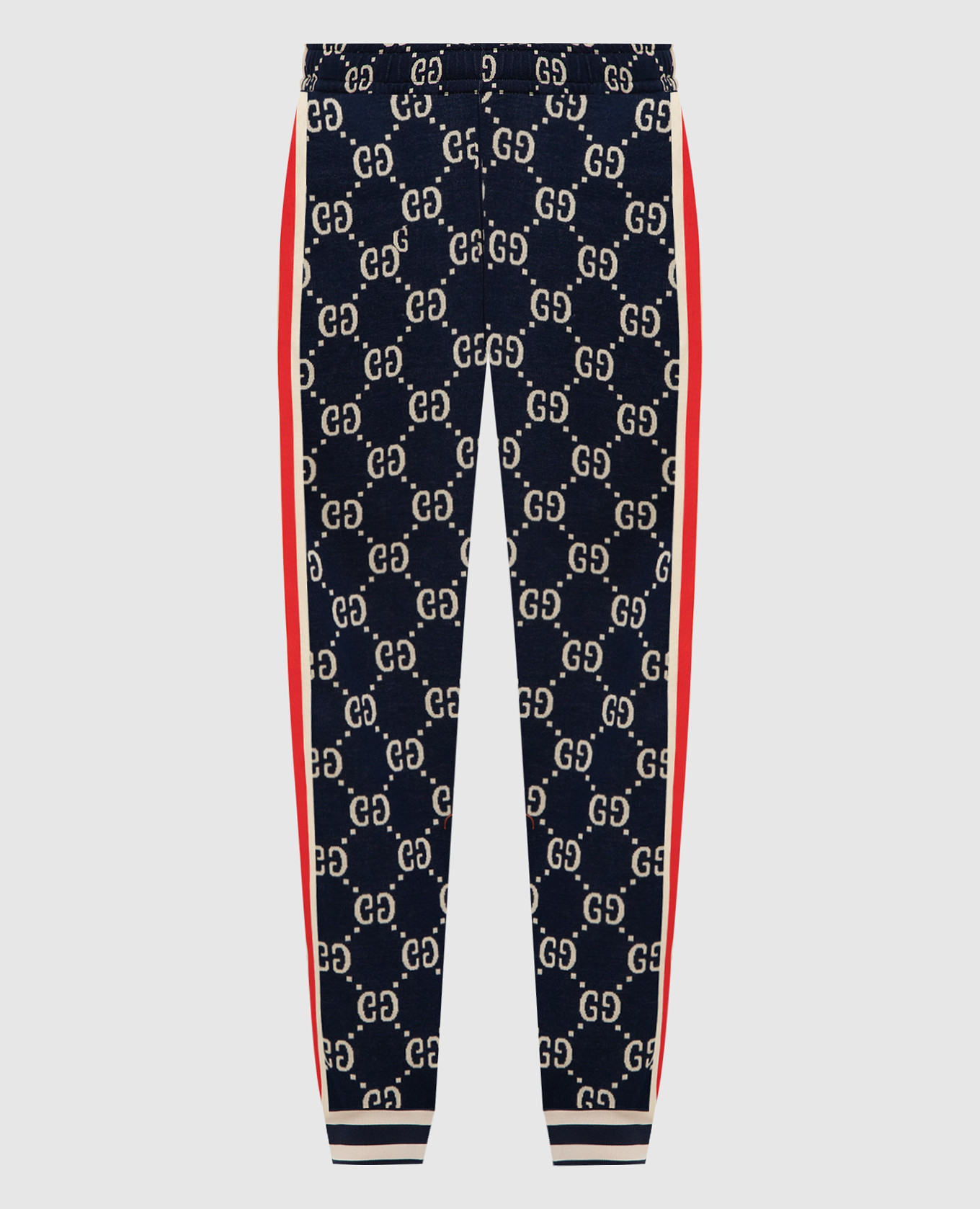 

Брюки с узором монограммы логотипа Gucci, Тёмно-синий, Повседневные брюки casual