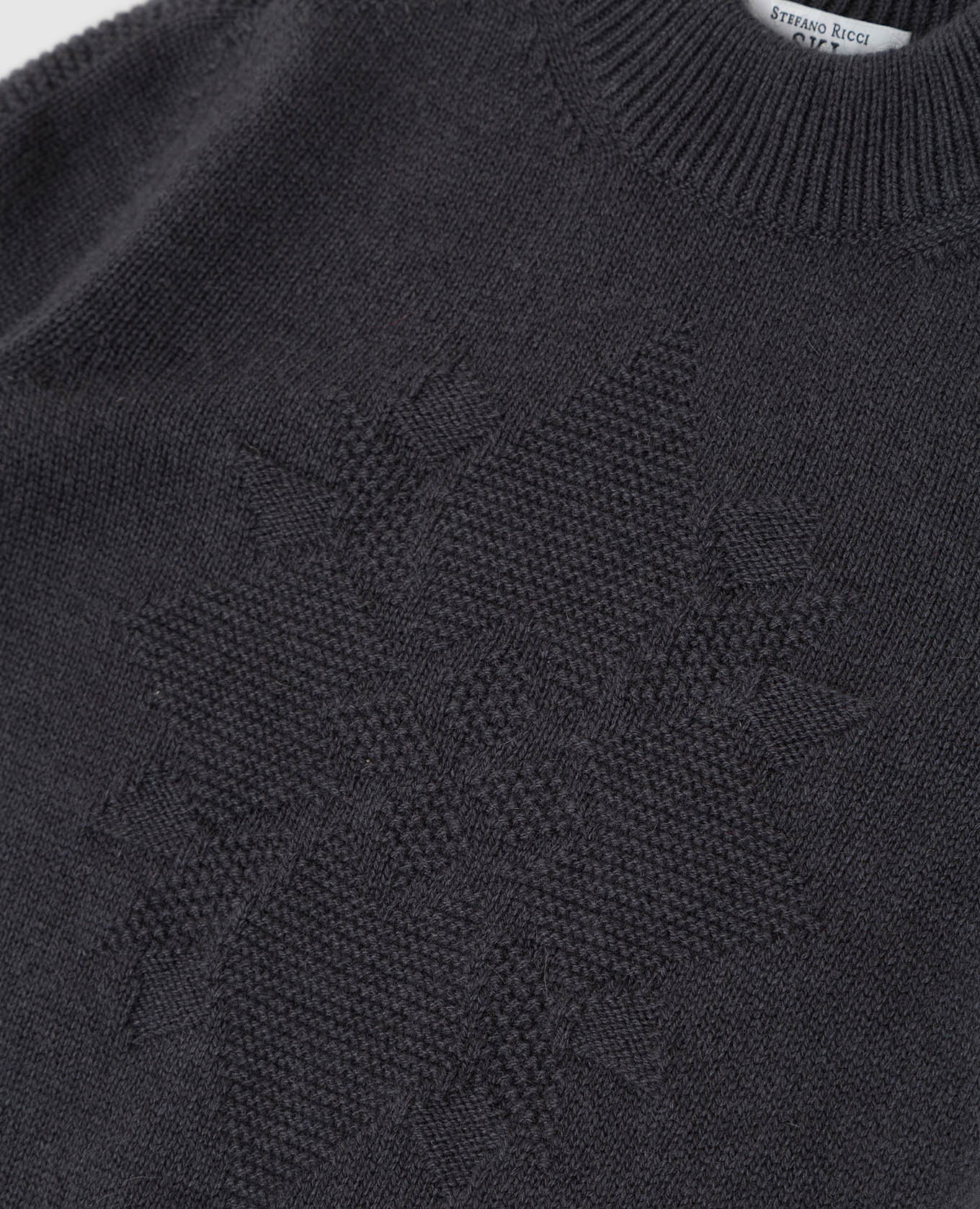 Stefano Ricci Детский серый свитер из кашемира с узором KYS8300L10SY6480 изображение 3