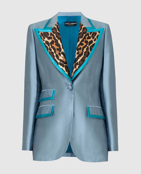Dolce&Gabbana Блакитний жакет з шовку F29FITFU1L5