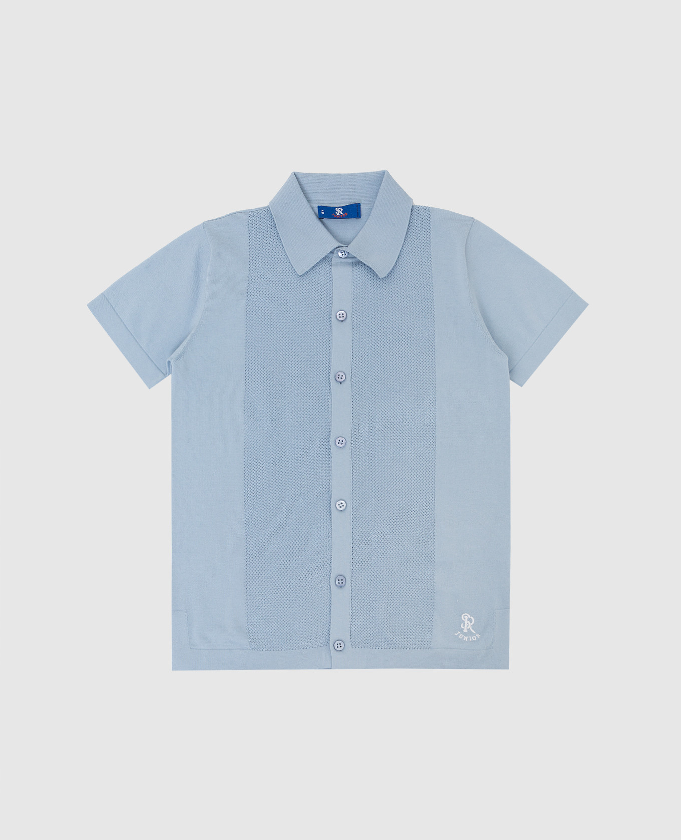 Children's blue shirt with a pattern