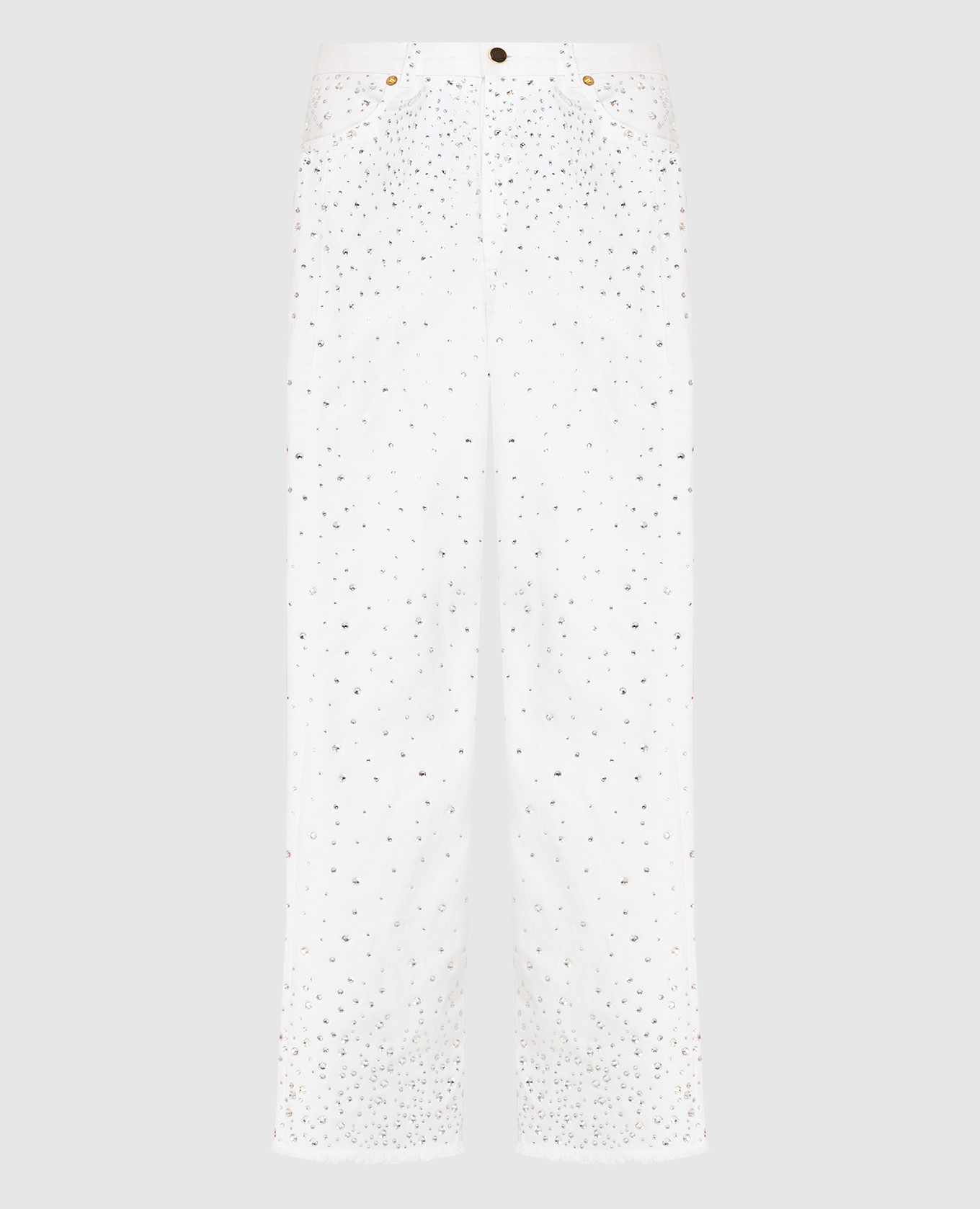 Белые джинсы с кристаллами