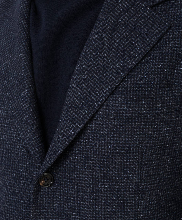 Brunello Cucinelli Темно-синий костюм из  шерсти и шелка MN490LDWH изображение 5