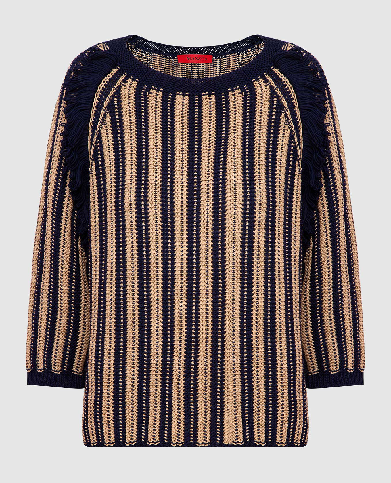 

Джемпер в полоску с бахромой, Синий, Джемпера