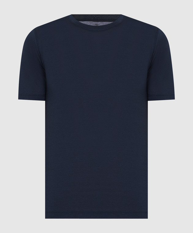 Brunello Cucinelli Темно-синя футболка MTS461308