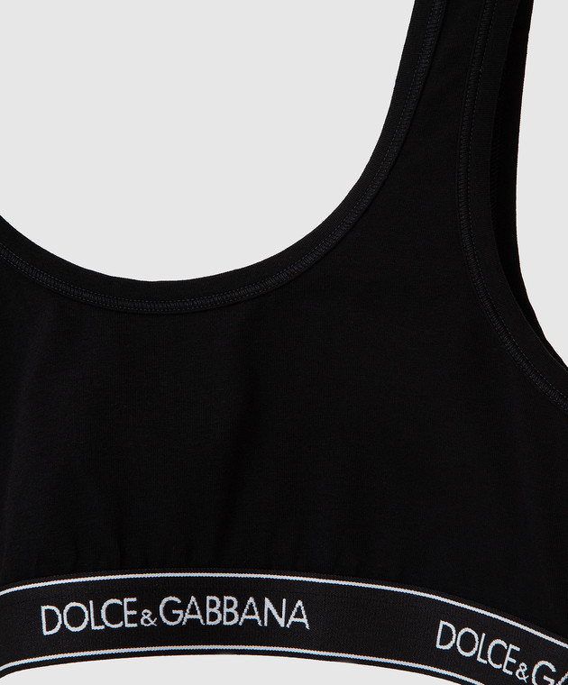 Dolce&Gabbana Черный топ с узором логотипа O1B30TFUEEY изображение 3