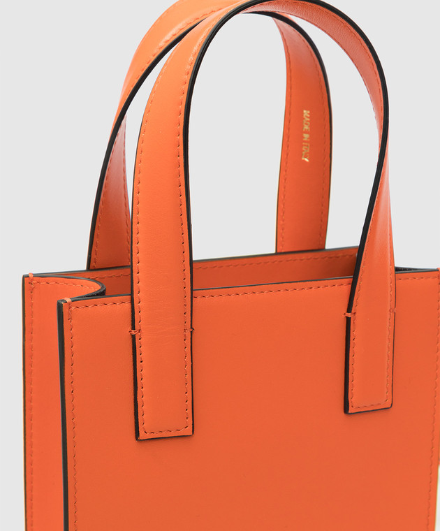 Babe Pay Pls Оранжевая кожаная сумка-тоут MINIBAGRETTANGO изображение 5