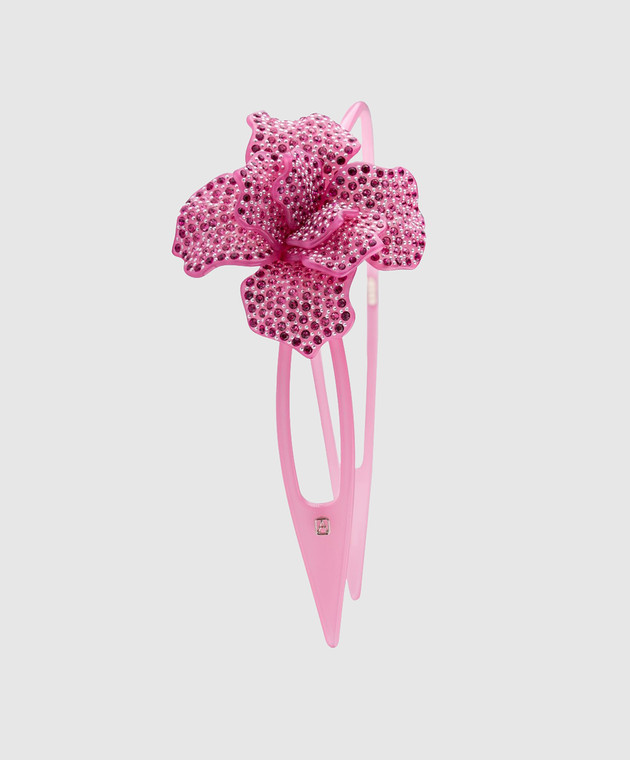 Alexandre De Paris Розовый обруч для волос AcapulcoJungle AHB1549202