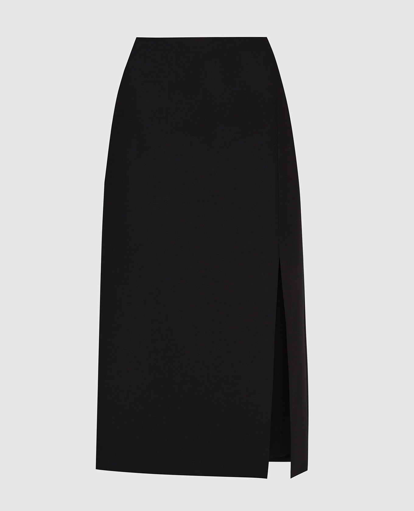 Черная юбка из шерсти и шелка