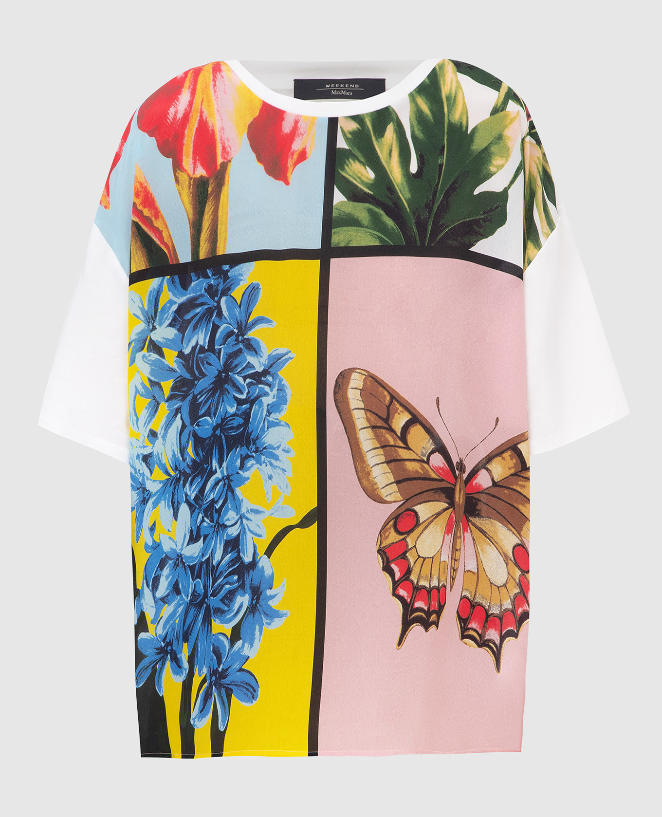 

Комбинированная футболка с принтом Max Mara Weekend, Белый, Футболки