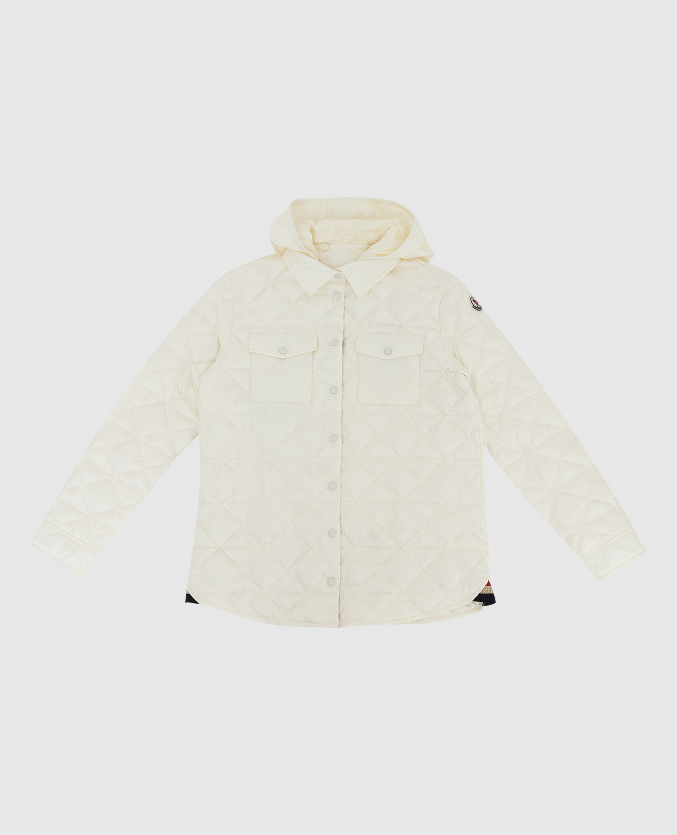 

Детская стеганая пуховая куртка с контрастными вставками Moncler ENFANT, Светло-бежевый, Куртки