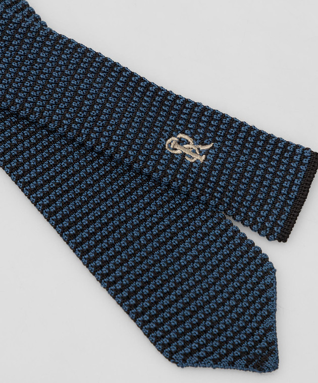 Stefano Ricci Дитячий синій шовковий галстук в візерунок YCRMTSR916 зображення 3