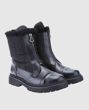 Moncler Черные кожаные ботинки 20314