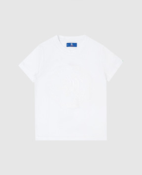 Stefano Ricci Дитяча біла футболка з вишивкою YNH8200170803