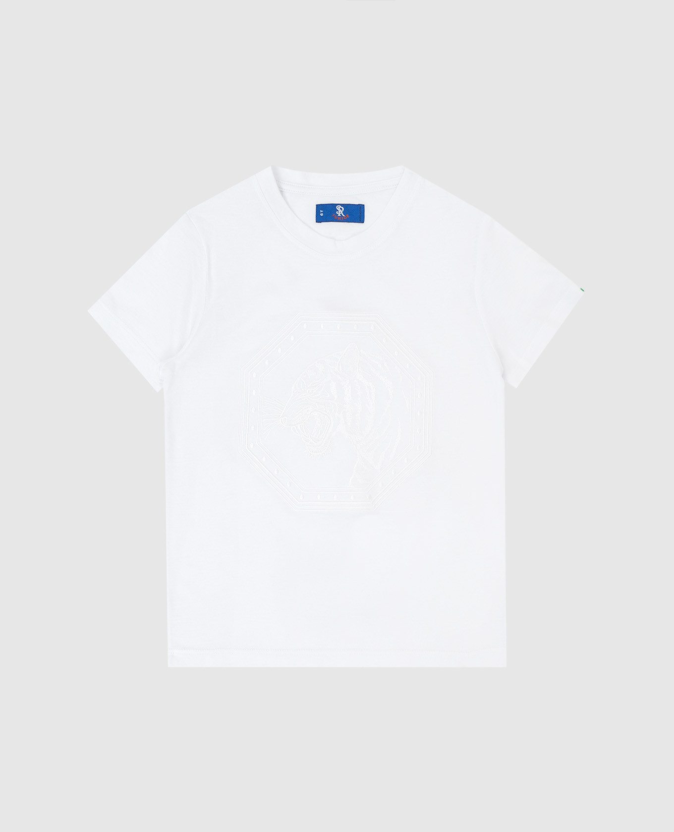 Stefano Ricci Детская белая футболка с вышивкой YNH8200170803
