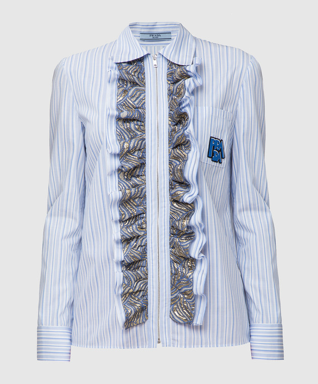 Prada Голубая блуза P495C1TD9