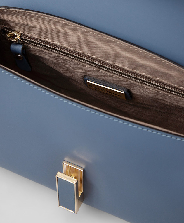 Gianni Notaro Светло-синяя кожаная сумка Ruga 405 изображение 4