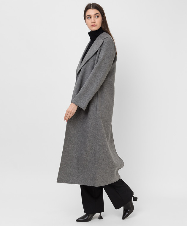 Max Mara Серое пальто Poldo из шерсти POLDO изображение 2