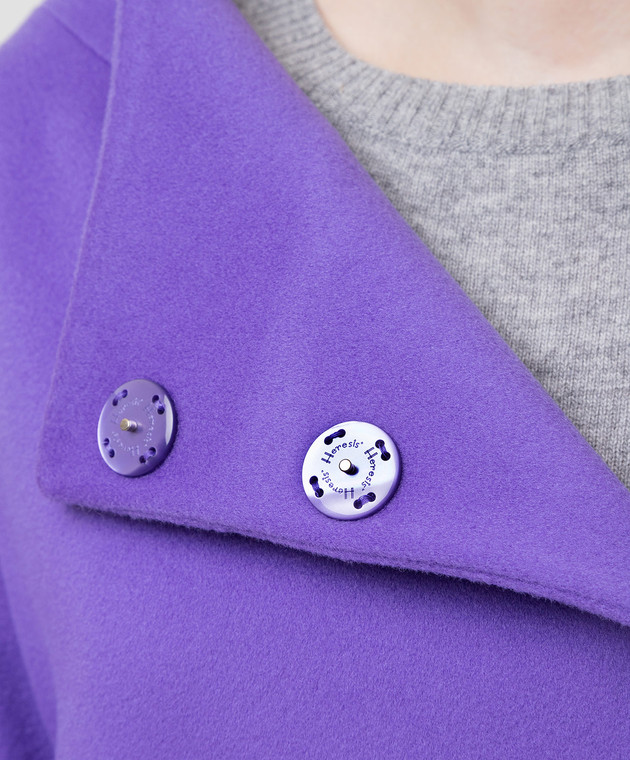 Heresis Фиолетовое пальто из шерсти J52100SLIMG300 изображение 5