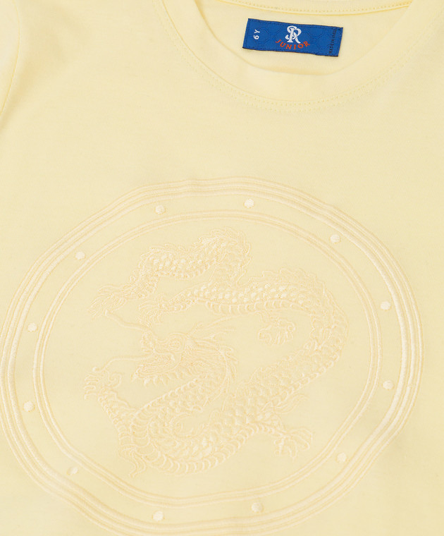 Stefano Ricci Детская желтая футболка с вышивкой YNH9200050803 изображение 3