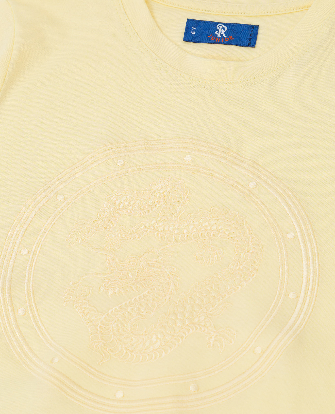 Stefano Ricci Детская желтая футболка с вышивкой YNH9200050803 изображение 3