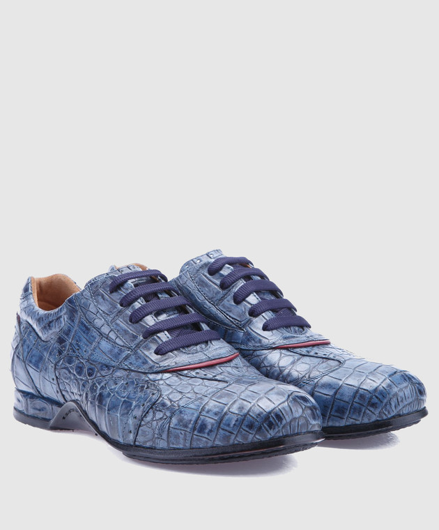 IGOR SENIN Сині туфлі ручної роботи зі шкіри крокодила SPORTCROCO зображення 2