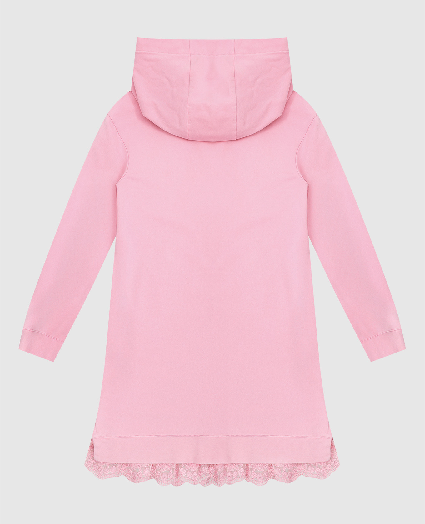 Ermanno Scervino Детское розовое платье с вышивкой и кружевом ESFAB040FE147XXSS изображение 2