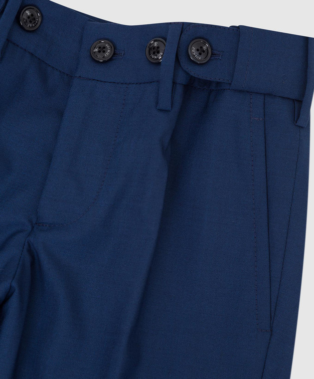 Stefano Ricci Детские темно-синие брюки из шерсти Y1T0900000W501 изображение 3