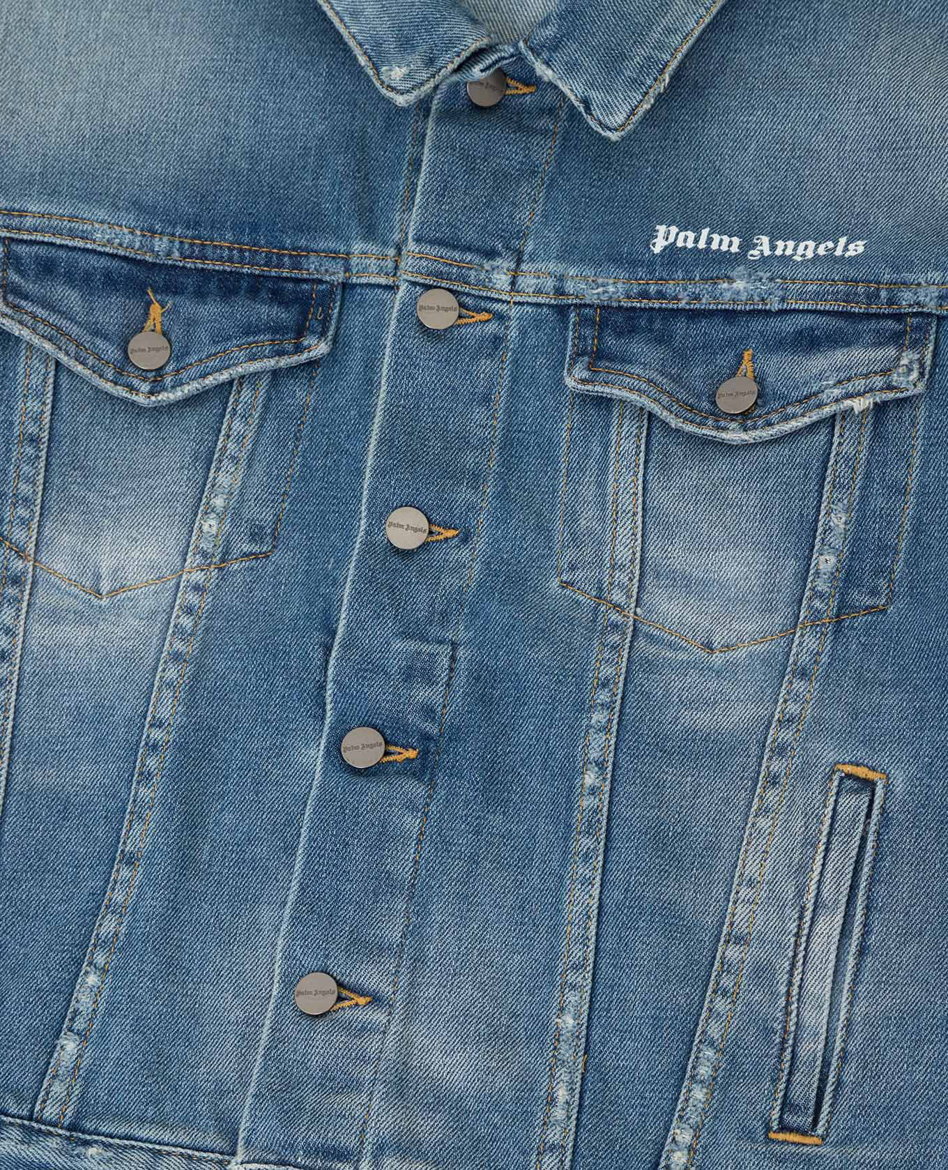 Palm Angels Детская джинсовая куртка с логотипом PBYE001F21DEN001 изображение 3