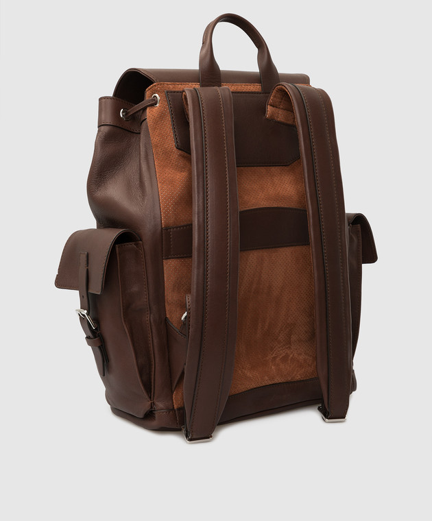 Brunello Cucinelli Шкіряний рюкзак в вінтажному стилі MBIAU356 зображення 3
