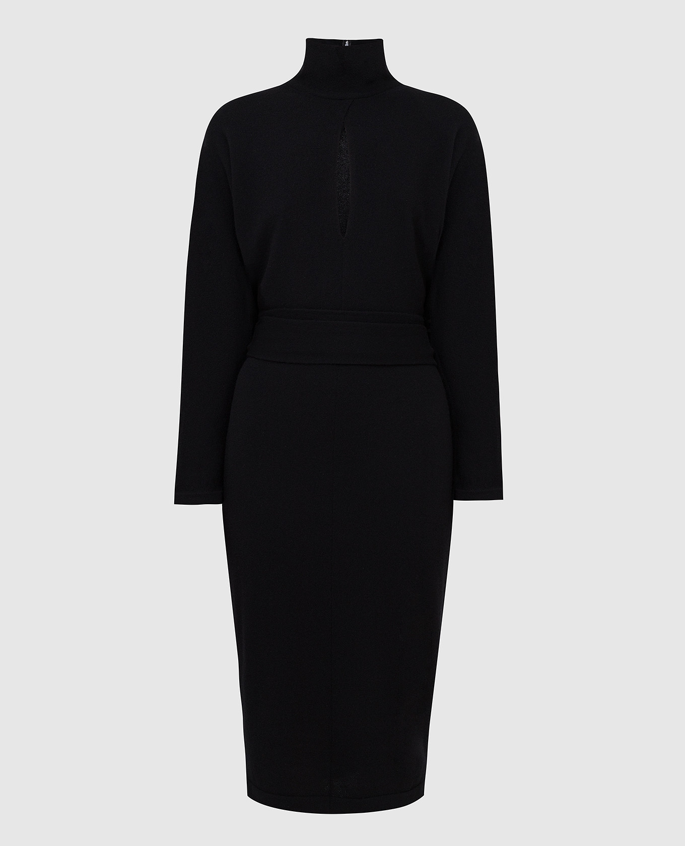 Черное платье из кашемира