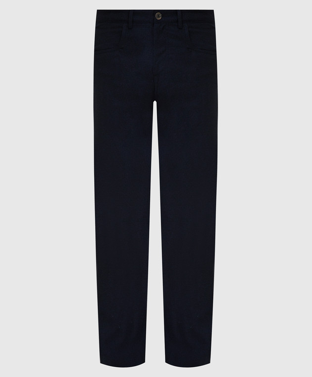 Canali Темно-синие брюки из шерсти AR03472V1551