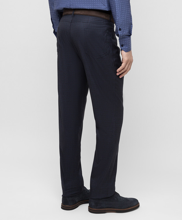 Stefano Ricci Темно-синие брюки из шерсти M5T22JEN00HC5350 изображение 4