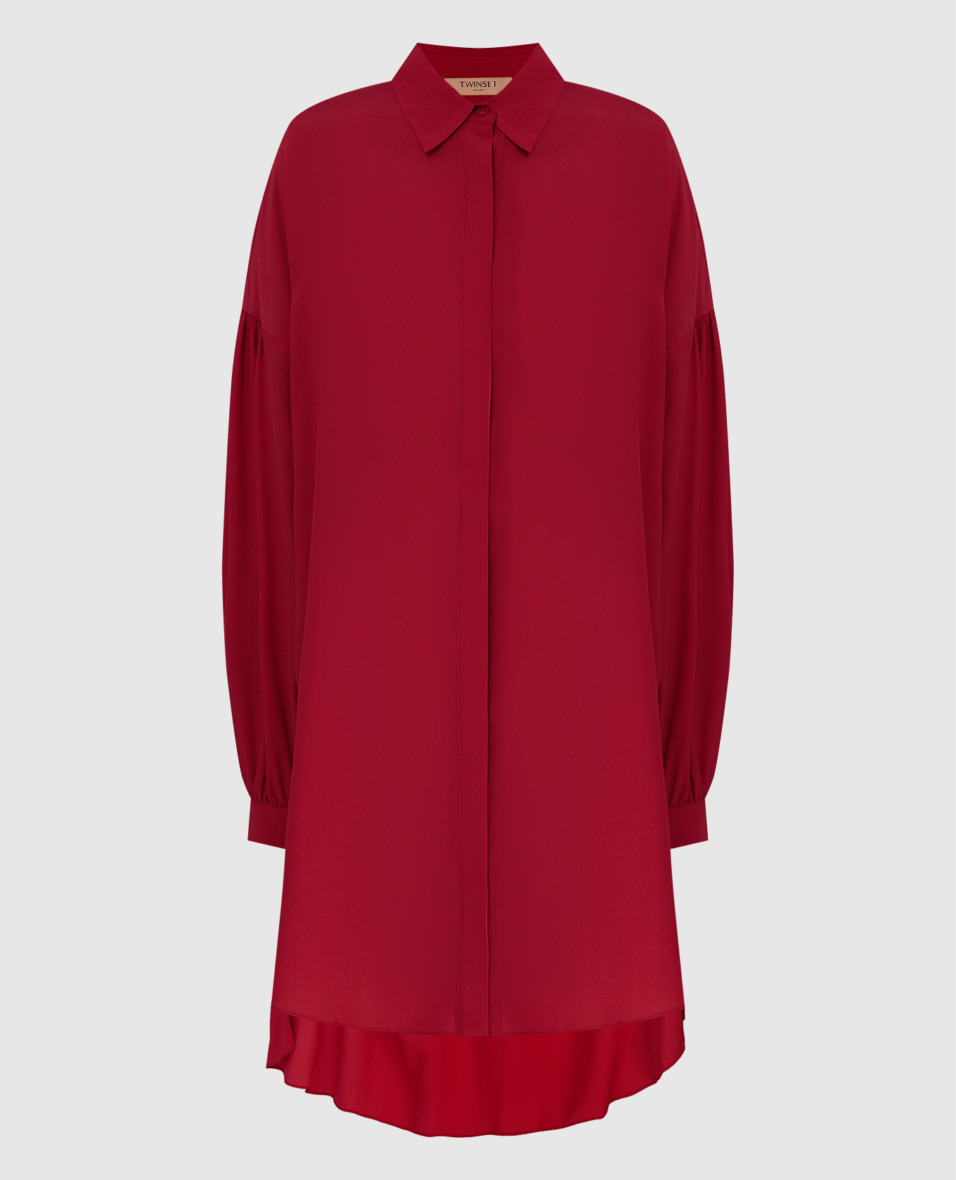 Светло-бордовое платье-туника с разрезами