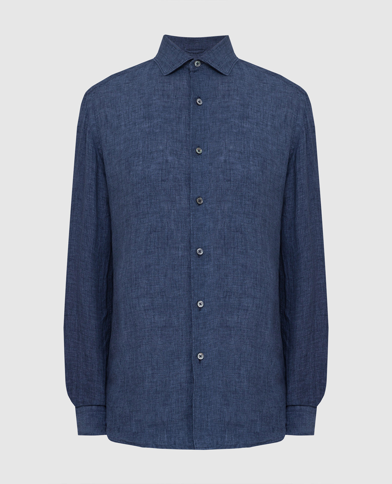

Льняная рубашка Ermenegildo Zegna, Тёмно-синий, Однотонные