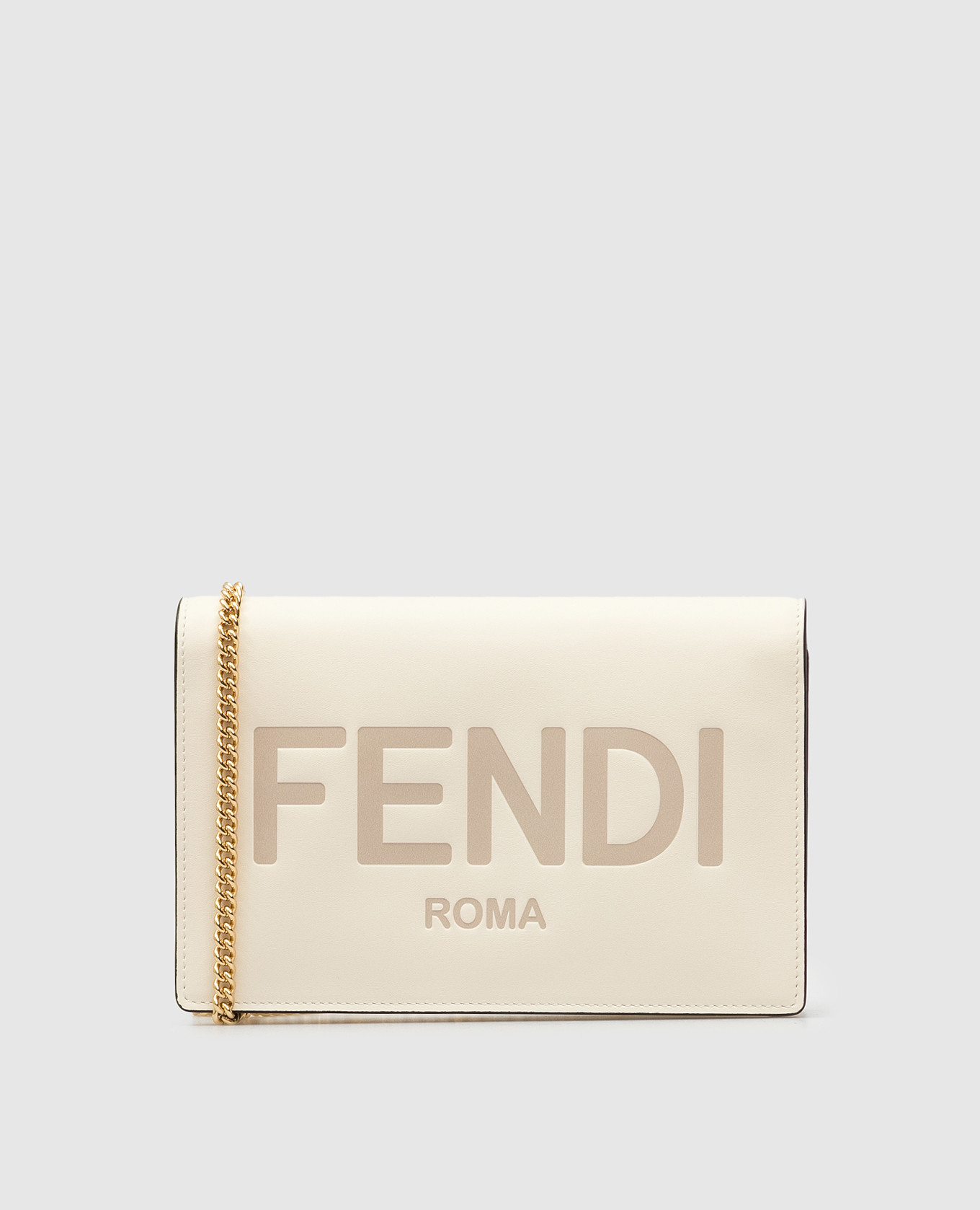 

Кожаная сумка "Wallet on Chain" Fendi, Светло-бежевый, Сумки