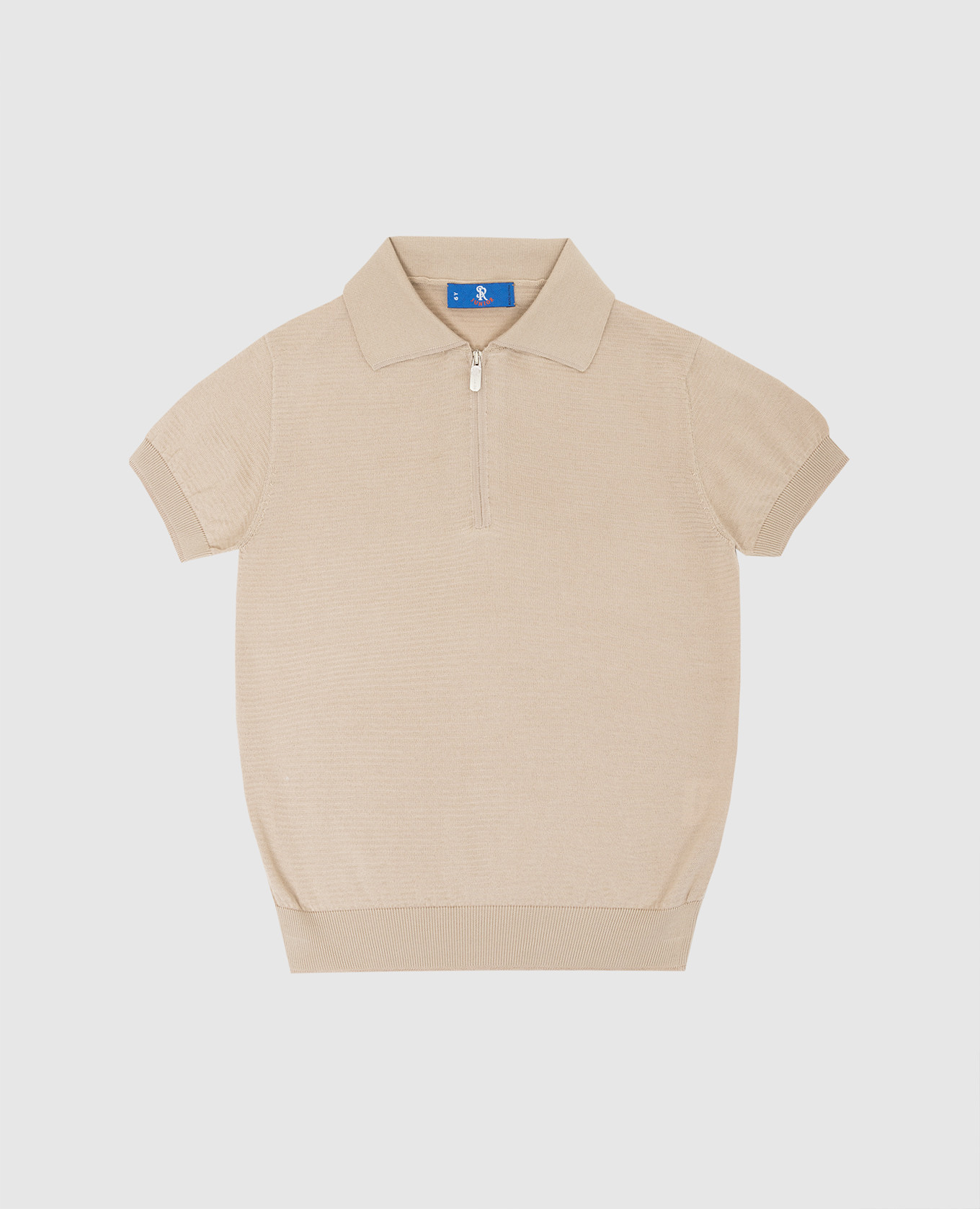 

Детское бежевое поло в узор, Бежевый, Поло