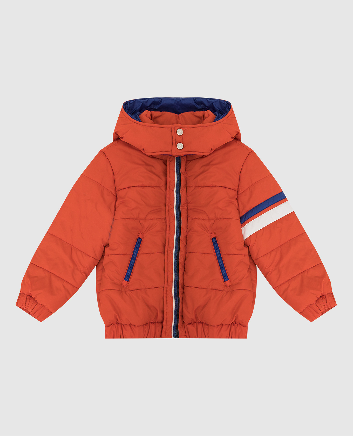 Children's orange jacket with contrasting inserts