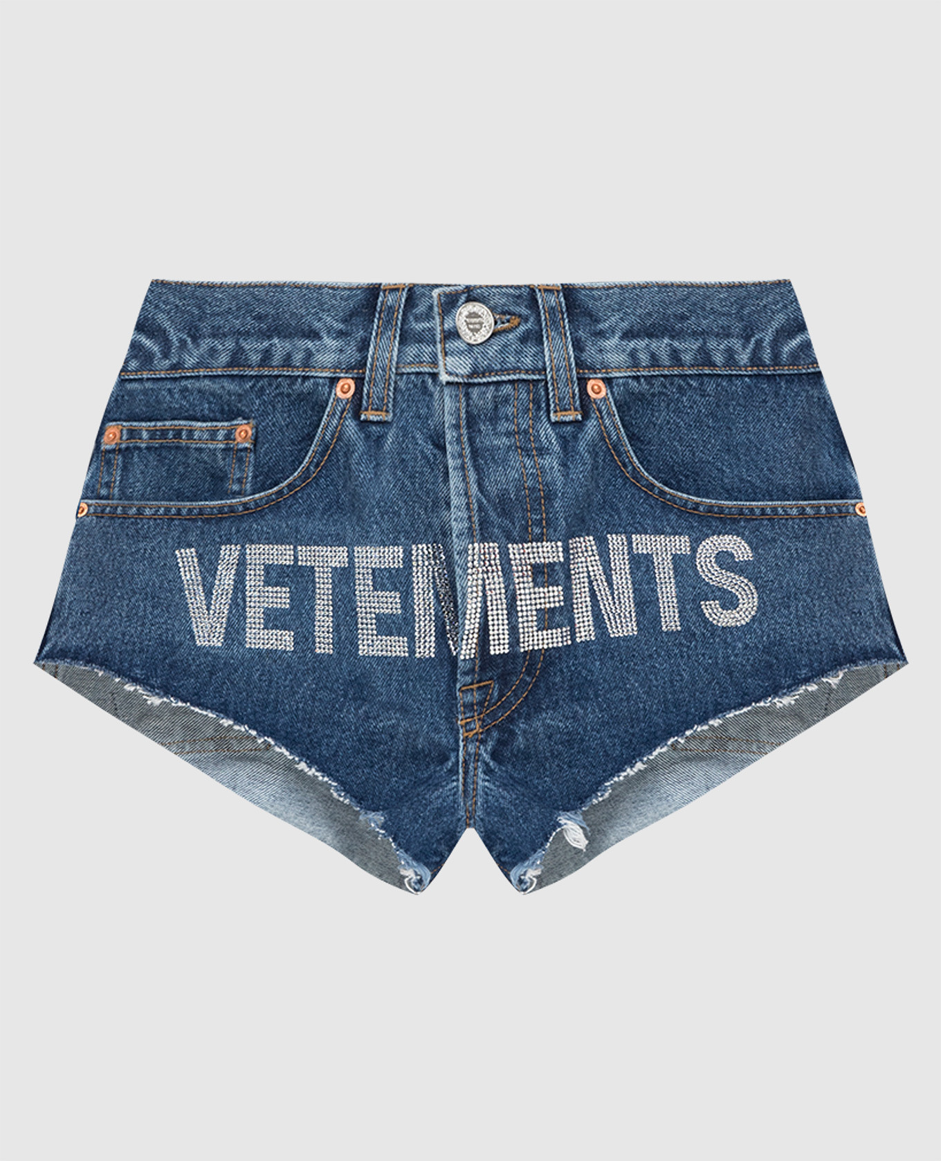

Синие шорты с кристаллами Vetements, Синий, Шорты