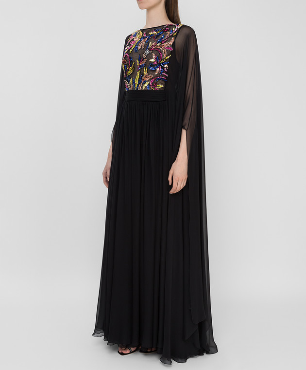 Zuhair Murad Черное платье из шелка DRS20019CHSI003 изображение 3
