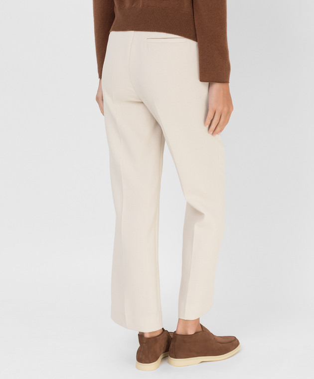 Loro Piana Светло-бежевые брюки из  шерсти FAL9498 изображение 4