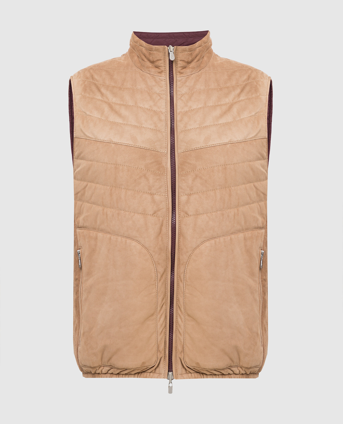 

Двусторонний замшевый жилет, Бежевый, Верхняя одежда