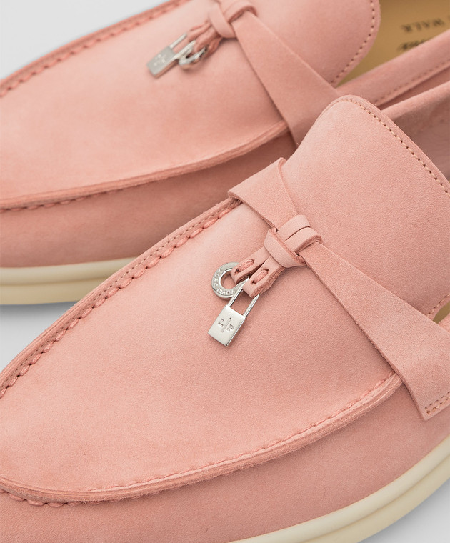 Loro Piana - Розовые замшевые слиперы FAE5444 купить в Symbol